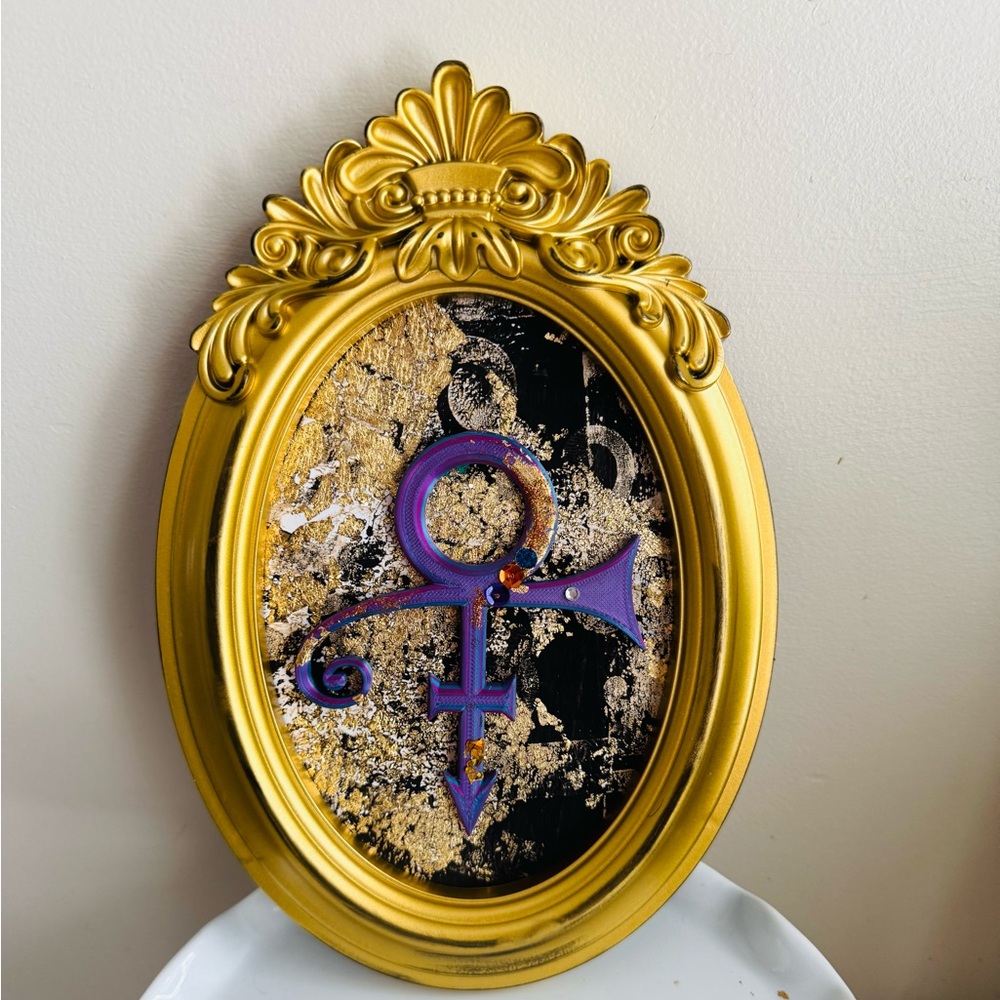Prince Symbol Wall Art in Gold Frame